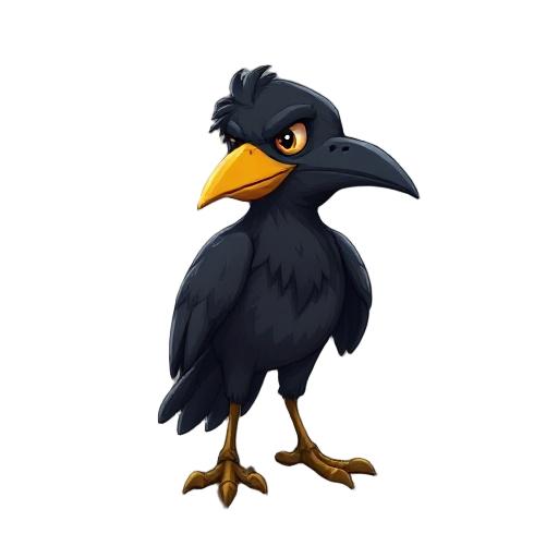 a 2d anthro like human crow 