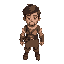 male brown air adventurere level 1 human ready to start  in an rpg. front top view. still has no armor, no helmet and no weapons