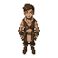 male brown air adventurere level 1 human ready to start  in an rpg. front top view. still has no armor, no helmet and no weapons