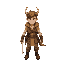 adventurere level 1 human ready to start a dragon and sword adventure in an rpg. front top view.