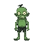 16bit pixel art style green fat zombie 