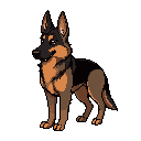 german shepherd pixel sidescroll grimdark