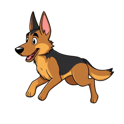 german shepherd sidescroll run