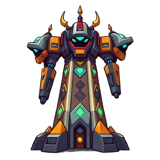 a robotic tower guardians that serve as bosses and major obstacles during rayven’s ascent.
