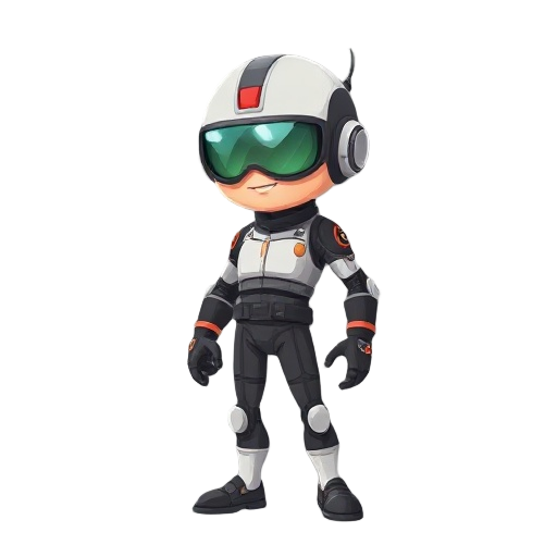 quero um personagem retrofuturista, quero um homen humano mas com roupa retrofuturista