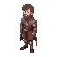 a guardian character in medieval templar style looking to the left