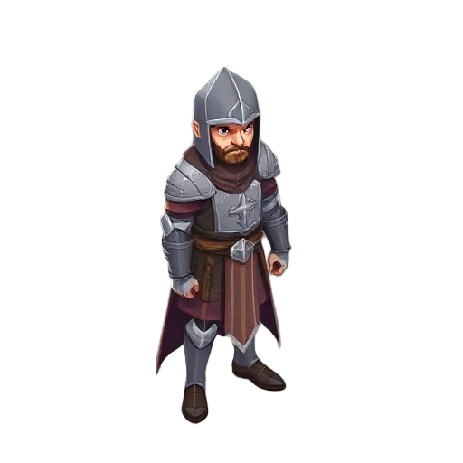 a guardian character in medieval templar style