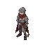 a guardian character in medieval templar style looking to the left