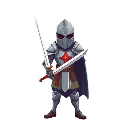 desenhe um guerreiro medieval que tenha uma armadura e uma espada longa
