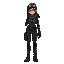 a female "metal gear solid" like protagonist wearing stealth gear and night vision goggles on their forehead. she should be attractive and tall. 