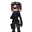 a female "metal gear solid" like protagonist wearing stealth gear and night vision goggles on their forehead. she should be attractive and tall. 
