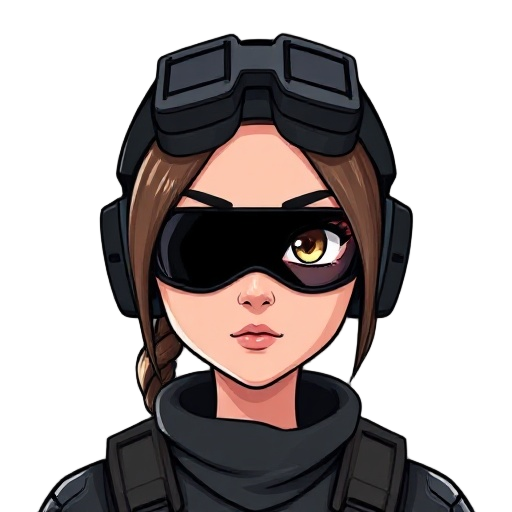 a female "metal gear solid" like protagonist wearing stealth gear and night vision goggles on their forehead. 
