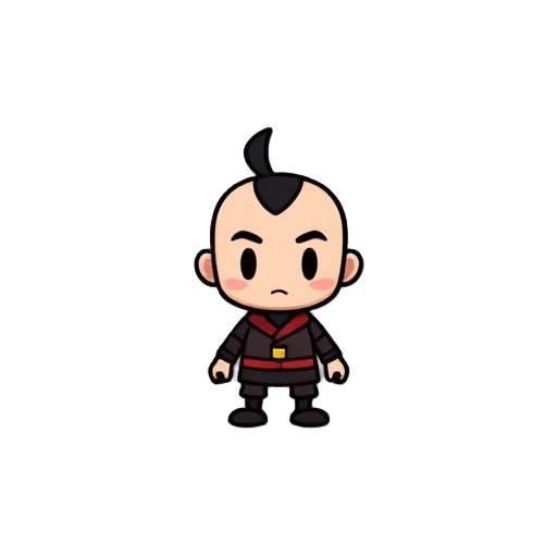generate a simple base sprite for my app, inspired by simple but iconic styles from undertale, katana zero etc. the sprite should have a neutral face and pose