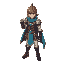 suikoden character jewel in battle pose with a javalin.