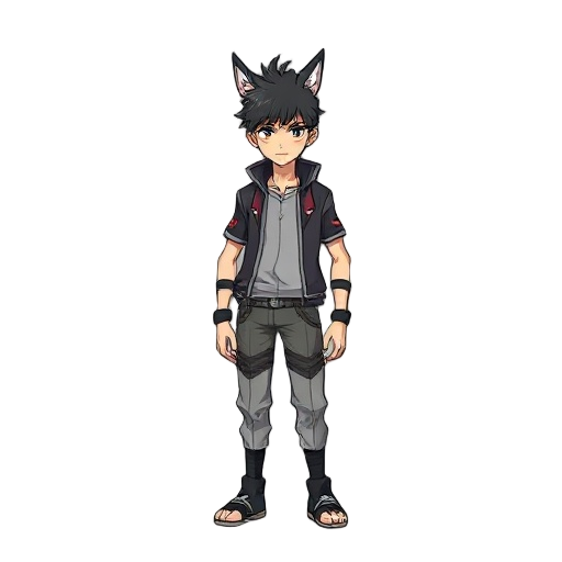 human male, looks like kilua from hunter x hunter
