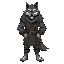 wolf man in fur clothes