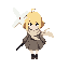 1 girl, airplane, blonde hair, blue eyes, coat, dress, katana, military, scarf, sheath, short hair, solo, sword, weapon, wind