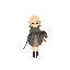 1 girl, airplane, blonde hair, blue eyes, coat, dress, katana, military, scarf, sheath, short hair, solo, sword, weapon, wind