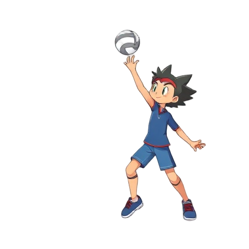 volleyball player, pokemon art style