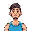 volleyball player, retro art style