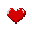 a pixel pic from red heart in undertale with black background and no effect