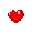 a pixel pic from red heart in undertale with black background and no effect(back ground  color (0,0,0))