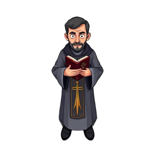 priest holding bible for exorcist 