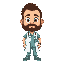 quiero un paciente de hospital que se acaba de despertar y no recuerda nada, con barba 30 años y tienes algunas heridas volteando hacia la derecha