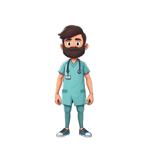 paciente de hospital con barba de 30 años aproximadamente con algunas heridas