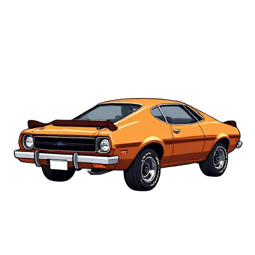 ford maverick 1976, marrom, carroceria original, todas as peças originais de fábrica, rodas originais, estilo retro 16-bit, sprite vista lateral