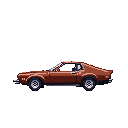 ford maverick 1976, marrom, carroceria original, todas as peças originais de fábrica, rodas originais, estilo retro 16-bit, sprite vista lateral