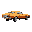 ford maverick 1976, marrom, carroceria original, todas as peças originais de fábrica, rodas originais, estilo retro 16-bit, sprite vista lateral