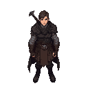 male warrior, top down, dark fantasy computer rpg 