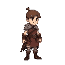 male warrior, astlevania style, downward facing right sprite
