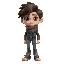 messy brown hair, deep green eyes, pale skin with freckles, and average height. slim build, worn sneakers, and a scarf that adds a mysterious touch to a casual jeans-and-jacket style.