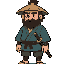 samurai, vagabond, wanderer, katana on hip, bearded
