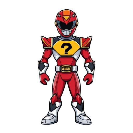 a power ranger with a ? on its chestplate and it says unknowneger