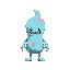 character like enter the gungeon archvale,light blue and pink , slimy