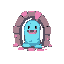 character like enter the gungeon archvale,light blue and pink , slimy