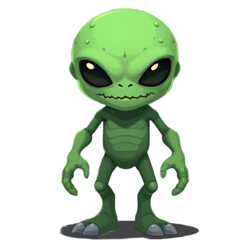 monstro alienígena parecendo um golem de ferro mas e não pode ser verde