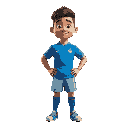 jugador de futbol con ropa azul