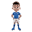 jugador de futbol con ropa azul