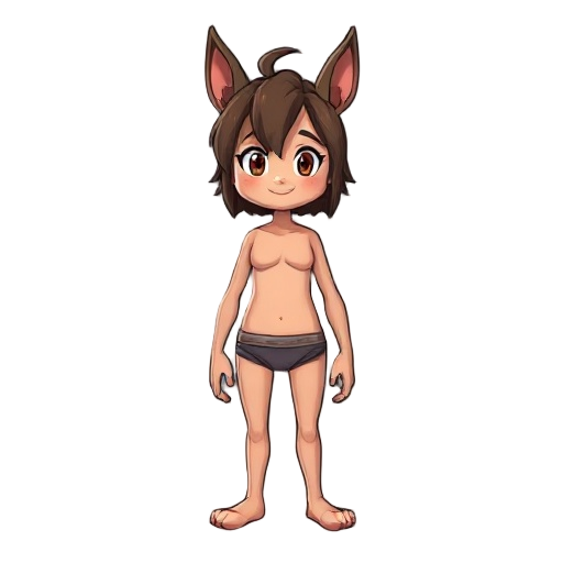 chestnut fringe model in underware no ear