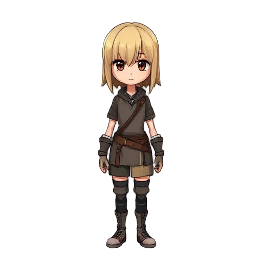 blonde (brown highlights) straight fringe, medium brests model with shadow instead of face and wearing underware