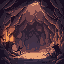 imagem de fundo de batalha, visão em primeira pessoa, parede de caverna