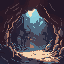 imagem de fundo de batalha, visão em primeira pessoa, caverna