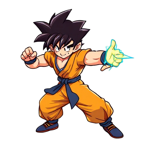 generate a character for a fighting game like "dragon ball fighterz" or "street fighter", it should have the movement to the sides sprites, jumping, punch kick and a "super"