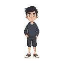 menino, roupa normal, escolar, topdonw