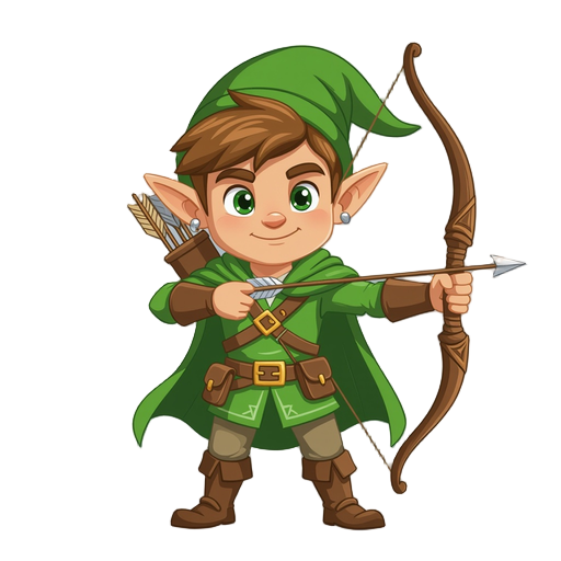 male elf with arrow