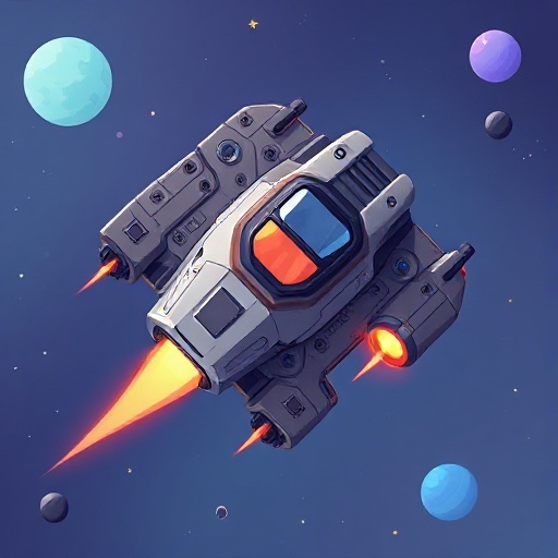 top down 2d space ship